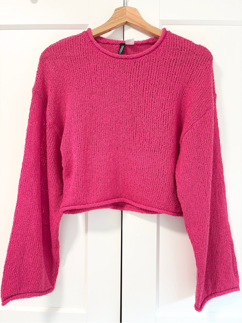H&M cropped boucle light knitwear sweater